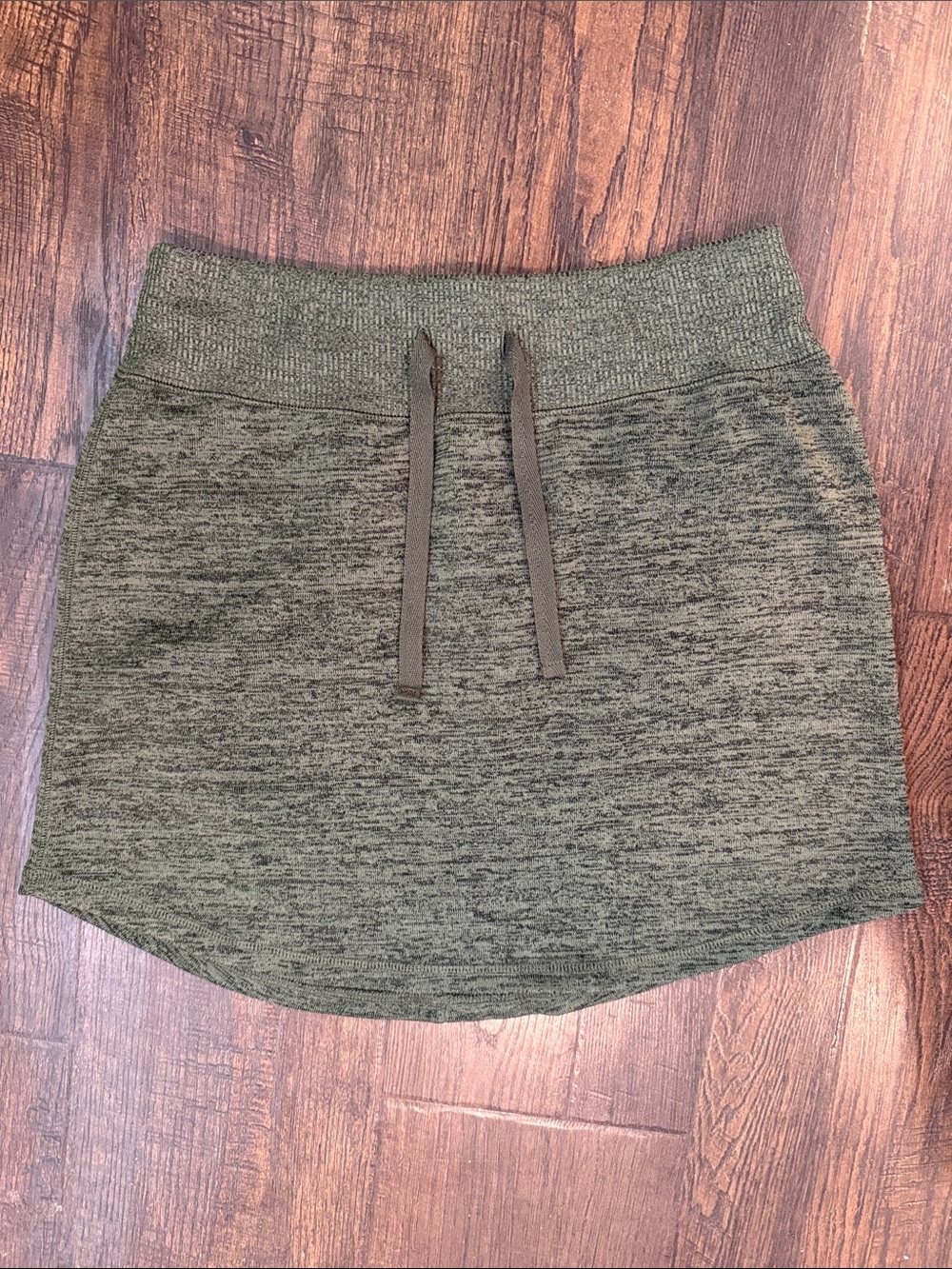 Xersion Olive Green Knit Drawstring Mini Skirt